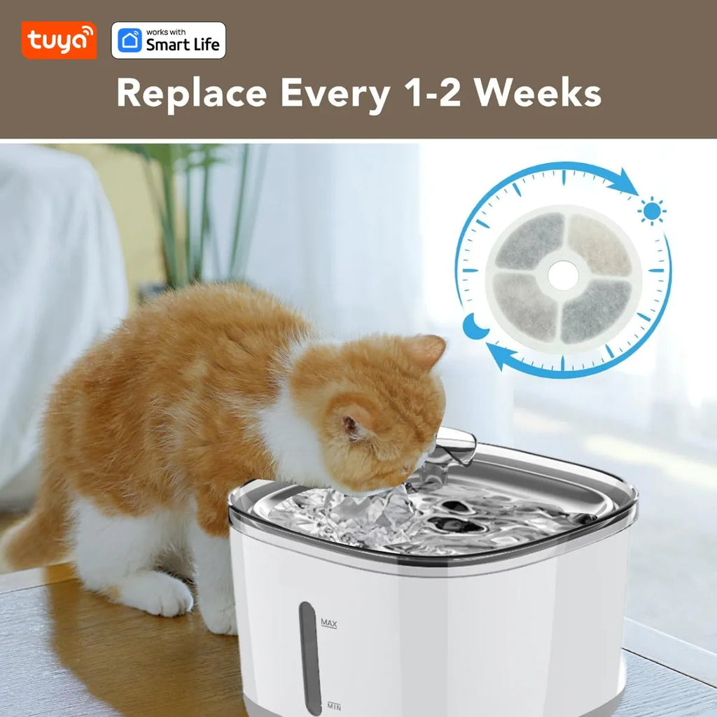 Fuente de Agua Automática para Gatos y Perros 2.5L - Dispensador Inteligente con Filtro